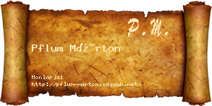 Pflum Márton névjegykártya